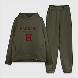 Женский костюм оверсайз Harvard University, цвет: хаки