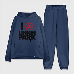 Женский костюм оверсайз I love Linkin Park, цвет: тёмно-синий