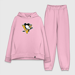 Женский костюм оверсайз Pittsburgh Penguins: Evgeni Malkin, цвет: светло-розовый