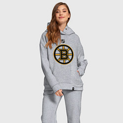 Женский костюм оверсайз Boston Bruins NHL, цвет: меланж — фото 2