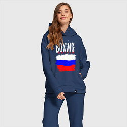 Женский костюм оверсайз Бокс Россия, цвет: тёмно-синий — фото 2