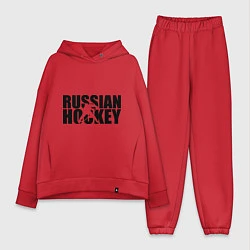 Женский костюм оверсайз Russian Hockey, цвет: красный