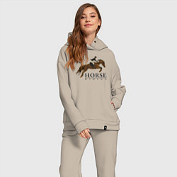 Женский костюм оверсайз HORSE RIDING, цвет: миндальный — фото 2