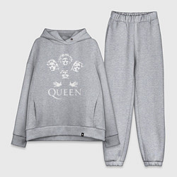 Женский костюм оверсайз QUEEN НА СПИНЕ, цвет: меланж