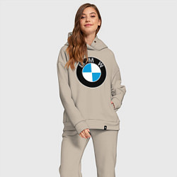 Женский костюм оверсайз BMW, цвет: миндальный — фото 2