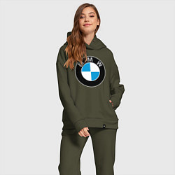 Женский костюм оверсайз BMW, цвет: хаки — фото 2