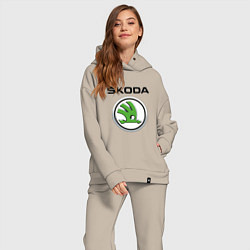 Женский костюм оверсайз SKODA, цвет: миндальный — фото 2