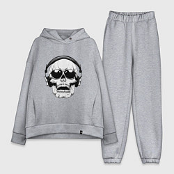 Женский костюм оверсайз Skull Music lover, цвет: меланж