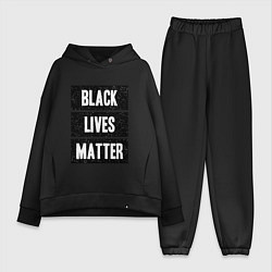 Женский костюм оверсайз Black lives matter Z, цвет: черный