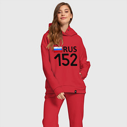 Женский костюм оверсайз RUS 152, цвет: красный — фото 2