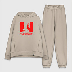 Женский костюм оверсайз VANSAMA OFFICIAL Red, цвет: миндальный