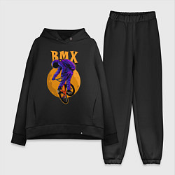 Женский костюм оверсайз BMX - moon - space, цвет: черный