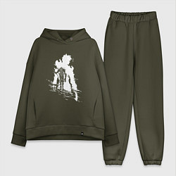 Женский костюм оверсайз Поднятие уровня в одиночку, цвет: хаки