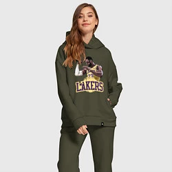 Женский костюм оверсайз LeBron - Lakers, цвет: хаки — фото 2
