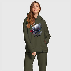 Женский костюм оверсайз Кен Канеки, цвет: хаки — фото 2