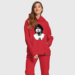 Женский костюм оверсайз Диего Марадона, цвет: красный — фото 2