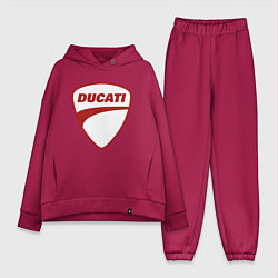 Женский костюм оверсайз Ducati Logo Дукати Лого Z, цвет: маджента
