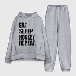 Женский костюм оверсайз EAT SLEEP HOCKEY REPEAT