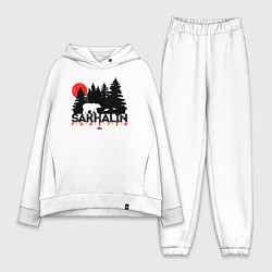 Женский костюм оверсайз Sakhalin forever, цвет: белый