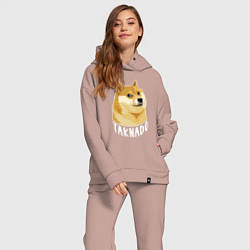 Женский костюм оверсайз ПЕС МЕМTAKNADO, цвет: пыльно-розовый — фото 2