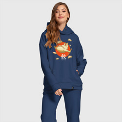 Женский костюм оверсайз Jiaozi, цвет: тёмно-синий — фото 2