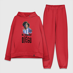 Женский костюм оверсайз Диего Марадона Аргентина, цвет: красный