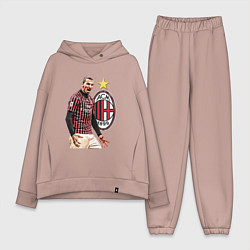 Женский костюм оверсайз Zlatan Ibrahimovic Milan Italy, цвет: пыльно-розовый