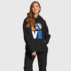 Женский костюм оверсайз Love Volleyball, цвет: черный — фото 2