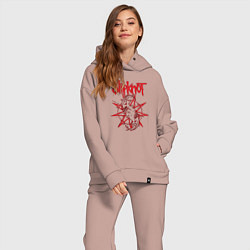 Женский костюм оверсайз Slipknot Slip Goats Art, цвет: пыльно-розовый — фото 2