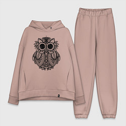 Женский костюм оверсайз Owl, цвет: пыльно-розовый