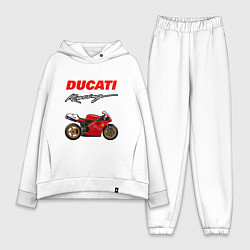 Женский костюм оверсайз DUCATI ДУКАТИ MOTOSPORT, цвет: белый