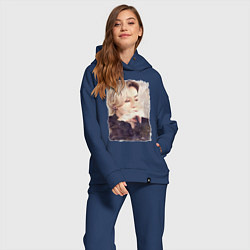 Женский костюм оверсайз Задумчивый Чонгук, цвет: тёмно-синий — фото 2