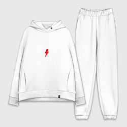 Женский костюм оверсайз AC DC АВТОГРАФЫ ИСПОЛНИТЕЛЕЙ, цвет: белый