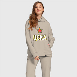 Женский костюм оверсайз ЦСКА, цвет: миндальный — фото 2
