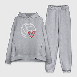 Женский костюм оверсайз Love Volleyball, цвет: меланж