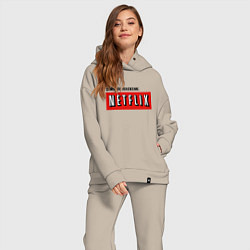 Женский костюм оверсайз Семейное положение: netflix, цвет: миндальный — фото 2