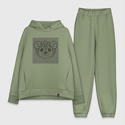Женский костюм оверсайз Tiger Cub illusion, цвет: авокадо