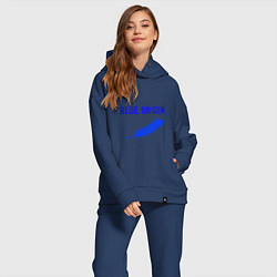 Женский костюм оверсайз Blue Origin logo перо, цвет: тёмно-синий — фото 2