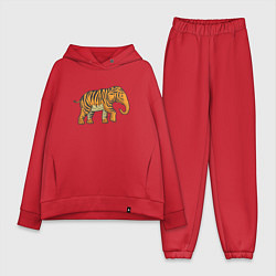 Женский костюм оверсайз Тигровый слон, цвет: красный
