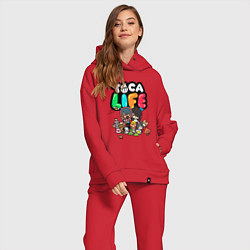 Женский костюм оверсайз Toca Life, цвет: красный — фото 2