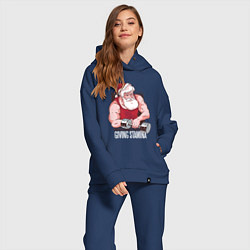 Женский костюм оверсайз Санта качок, цвет: тёмно-синий — фото 2