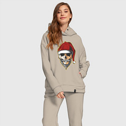 Женский костюм оверсайз Santa Skull, цвет: миндальный — фото 2