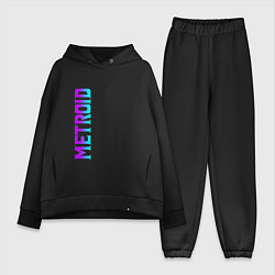 Женский костюм оверсайз Neon Logo Metroid Dread, цвет: черный
