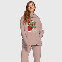 Женский костюм оверсайз T-rex Merry Roar, цвет: пыльно-розовый — фото 2