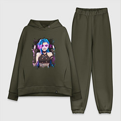 Женский костюм оверсайз JINX SHOOT ARCANE LOL, цвет: хаки
