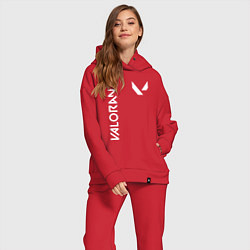 Женский костюм оверсайз Valorant - Logo, цвет: красный — фото 2