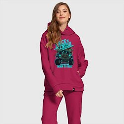 Женский костюм оверсайз Авто чемпион дорог, цвет: маджента — фото 2