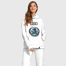 Женский костюм оверсайз Audi - car steering wheel, цвет: белый — фото 2