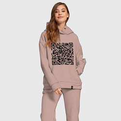 Женский костюм оверсайз QR-код Скала Джонсон, цвет: пыльно-розовый — фото 2