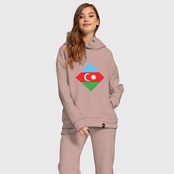 Женский костюм оверсайз Flag Azerbaijan, цвет: пыльно-розовый — фото 2